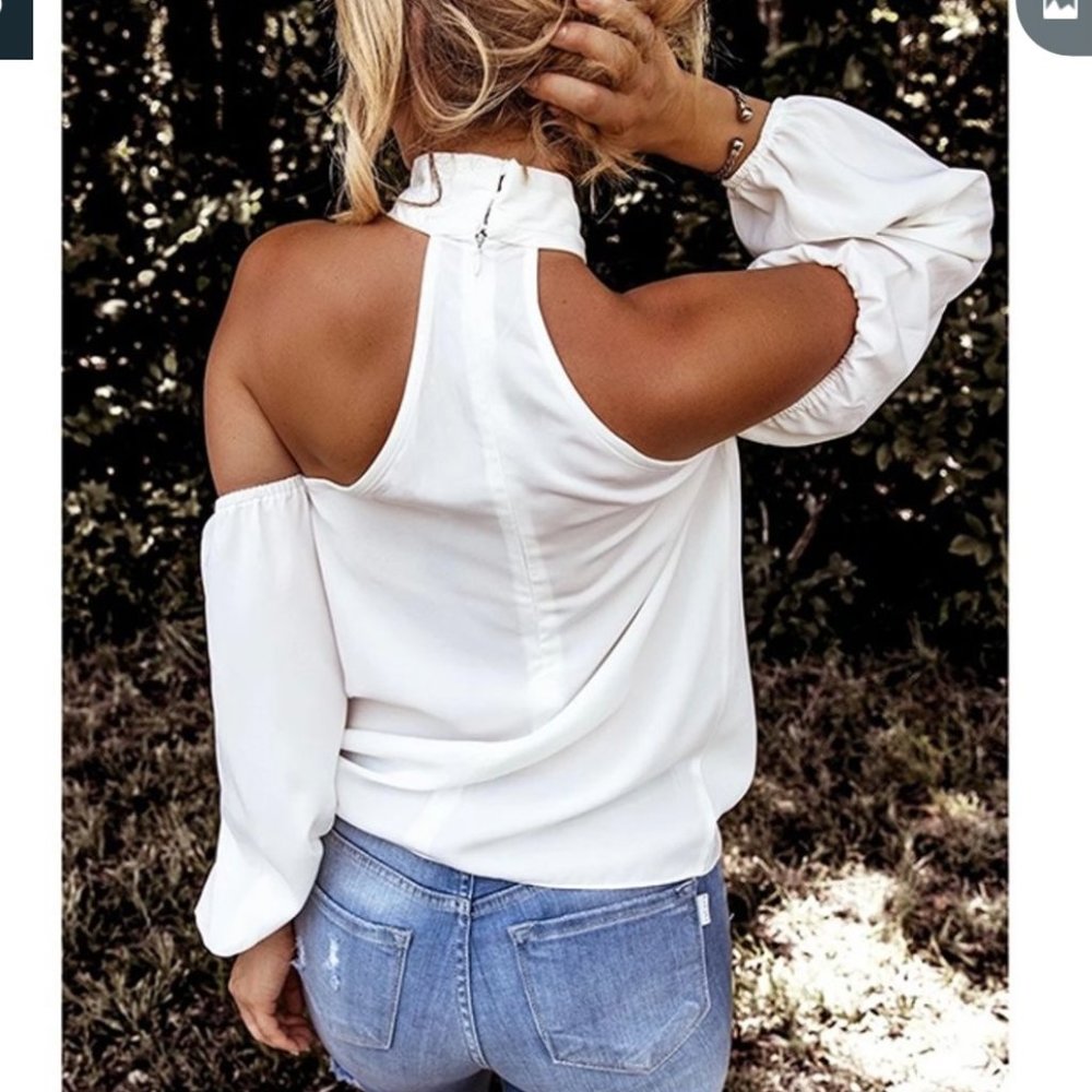 New Pink High Neck Halter Off the Shoulder - Picture 2 of 3